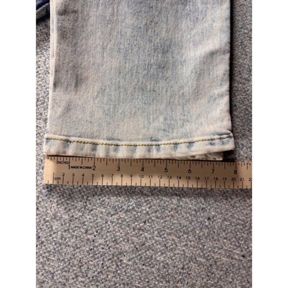 Southpole  Acid Wash Moto Jeans Skinny Fit Distressed Blue Mens 42x32 - Picture 8 of 8